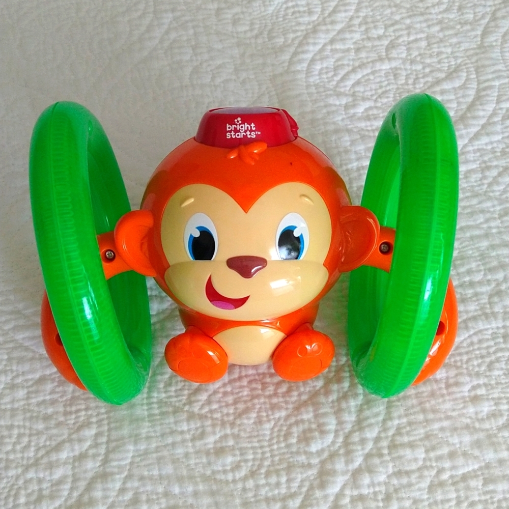 BRIGHT STARTS ROLL & GLOW MONKEY TOY